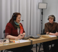 Tulevaisuudentutkija Elina Hiltunen ja viestintä- ja yhteiskuntavastuujohtaja Riitta Larnimaa Pohjolan Voimasta.