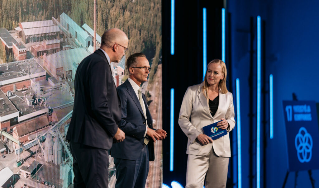 Pohjolan Voiman hallituksen puheenjohtaja Tapio Korpeinen ja toimitusjohtaja Ilkka Tykkyläinen. Kuva: Toni Eskelinen. 