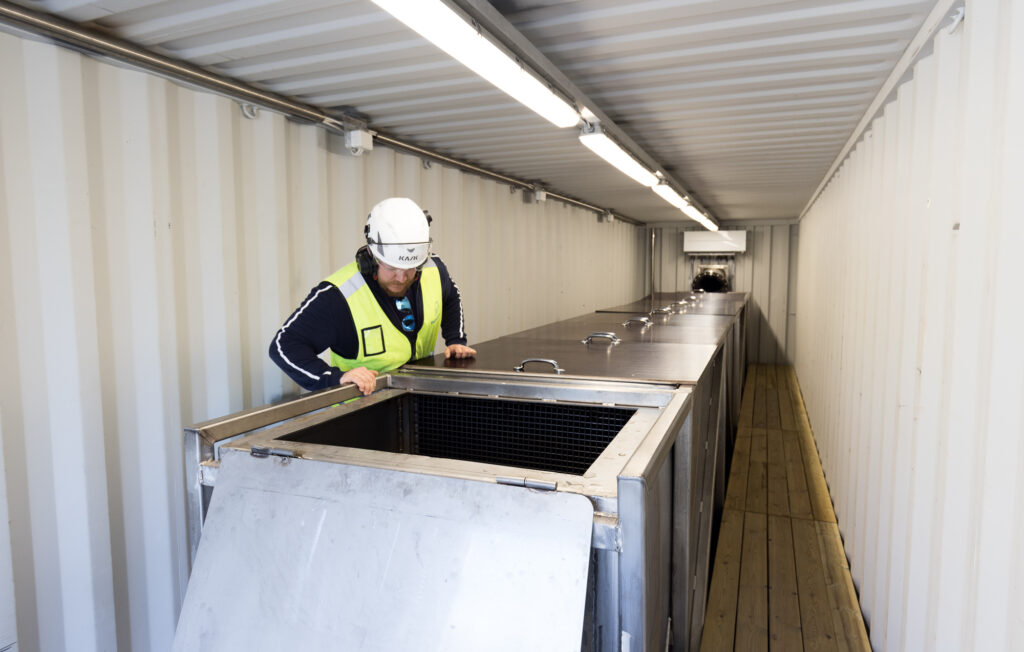 Heikki Meriläinen, Project Manager of Kalasydän Oy is viewing the passage of fish.