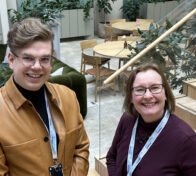 Pohjolan Voiman Yhteiskuntasuhdepäällikkö Miikka Koski ja viestintäpäällikkö Hannele Kukka