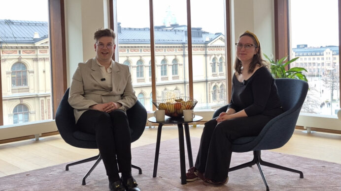 Pohjolan Voiman yhteiskuntasuhdepäällikkö Miikka Koski ja Nuorten luontodelegaatti 2024-2025, Sara Yrjönmäki